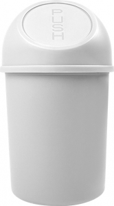 Push-Abfallbehälter, 6 L, weiß