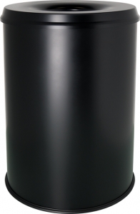 Sicherheitspapierkorb mit Löschkopf, 15 L, schwarz, TÜV/GS-zertifiziert