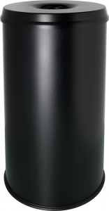 Sicherheitspapierkorb mit Löschkopf, 75 L, schwarz