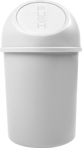 Push-Abfallbehälter, 6 L, weiß