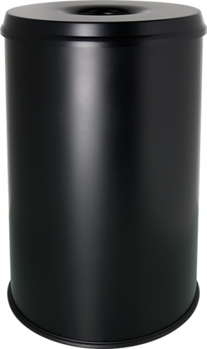 Sicherheitspapierkorb mit Löschkopf, 30 L, schwarz, TÜV/GS-zertifiziert