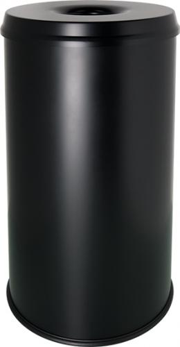 Sicherheitspapierkorb mit Löschkopf, 50 L, schwarz, TÜV/GS-zertifiziert