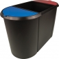 system waste bin, 20 l and 9 l, red and blue
