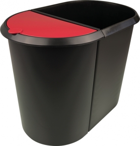 system waste bin, 20 l and 9 l, red