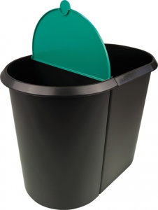 system waste bin, 20 l and 9 l, green