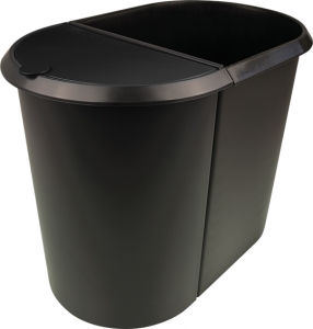 system waste bin, 20 l and 9 l, black