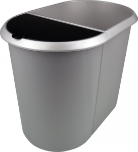 system waste bin, 20 l and 9 l, silver