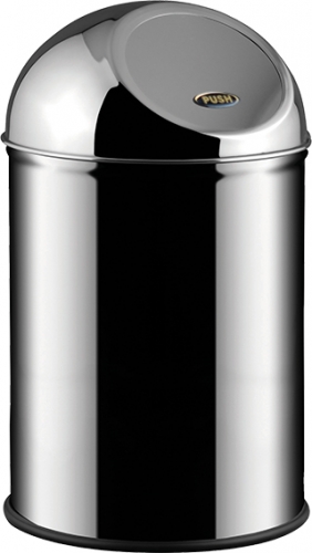 push waste bin, 8 l, polished stainless steel