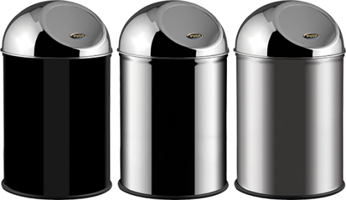 push waste bin, 8 l, polished stainless steel