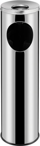 stand ashtray, 15 l, polished stainless steel